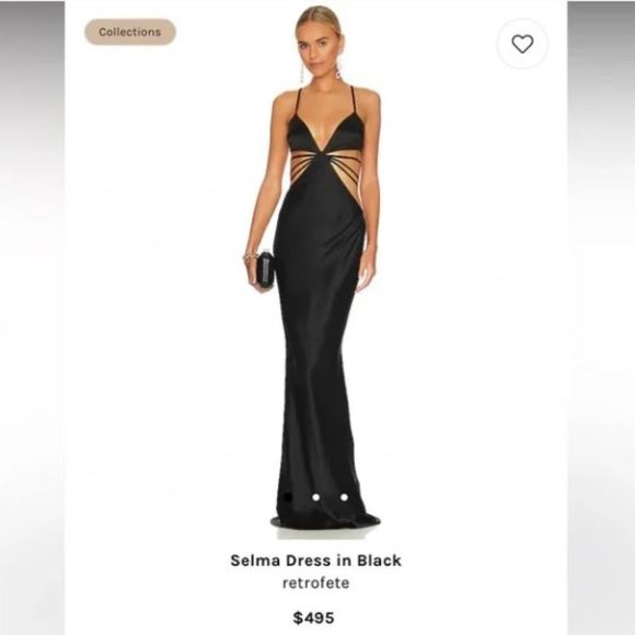 Retrofete Dresses & Skirts - Retrofete Selma Dress - Black Cut-Out Gown